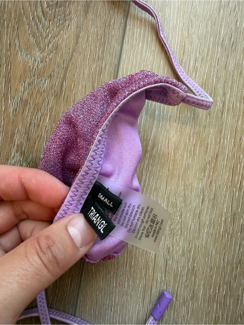 triangl swimwear Sparkling Lavender Triangle Bikini Top